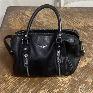 Zadig & Voltaire Black Leather Duffel Bag